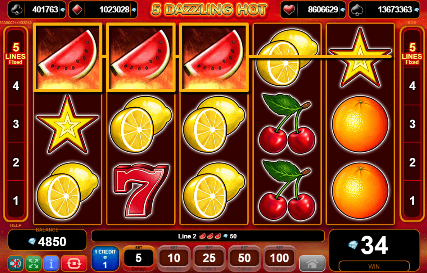 5 Dazzling Hot gra online