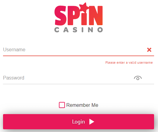 Spin Casino login