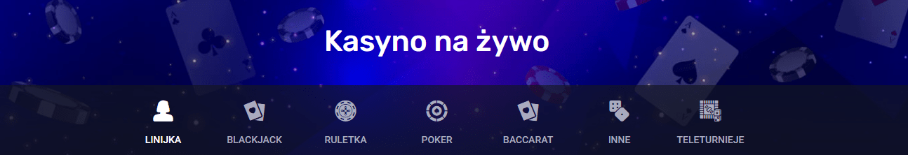 Woo casino Gry na Żywo