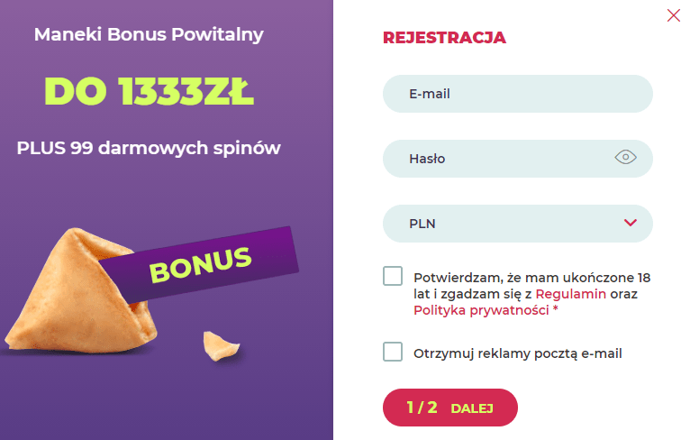 rejestracja maneki casino-min